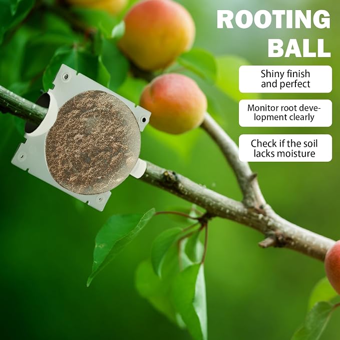 36 Pcs Air Layering Propagation Kit with Zip Ties Half Black Half Transparent Air Layering Pods Propagation Box Reusable Rooting Grafting Ball Box for Medium Plants
