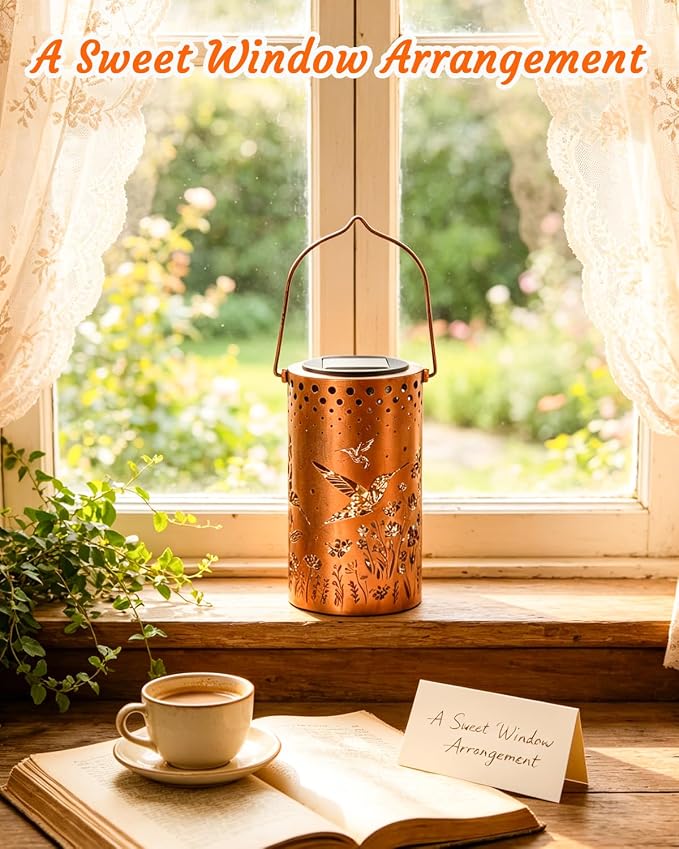 ANYTALK Birthday Gifts for Women Mom Grandma, Hummingbird Solar Lanterns Outdoor Waterproof, Hanging Solar Lights for Yard, Patio, Porch, Garden Decor