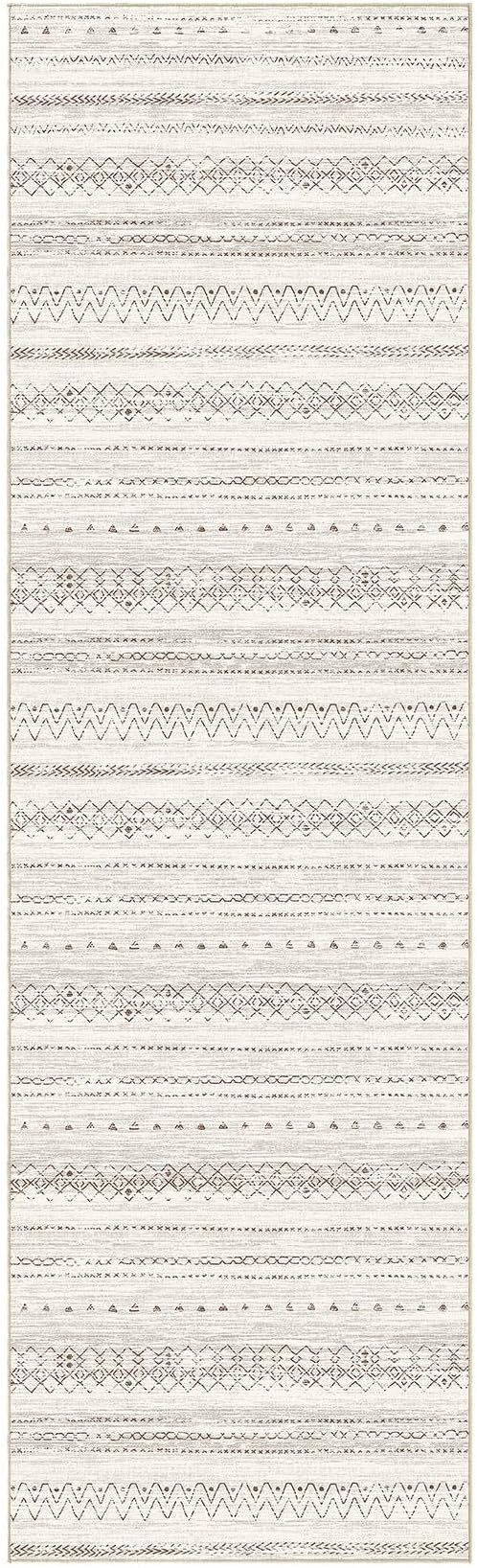 cotiled Hallway 2.6x8 Runner Rugs Washable Boho Rug Brown | Stain Resistan Indoor Carpet for Entryway Kitchen Laundry Room Bedroom