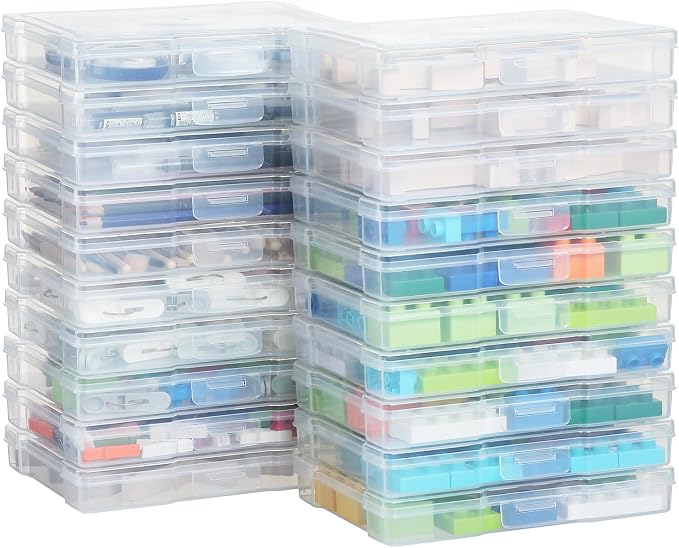 5x7 Photo Storage Cases, Plastic Craft Storage Container, Acid-Free Box for Pictures, Crafts, Scrapbooking, Photo Keeper (20) | Acid-Free, Sturdy, Large Capacity, Scrapbooking, Photo Keeper