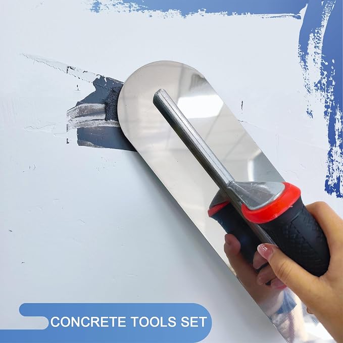 3 Pack Concrete Hand Tool Set, Masonry Hand Tool Set Include Cement Magnesium Hand Float, Stainless Steel Pool Trowels, Concrete Finishing Trowels for Masonry, Stucco Repair & Plastering