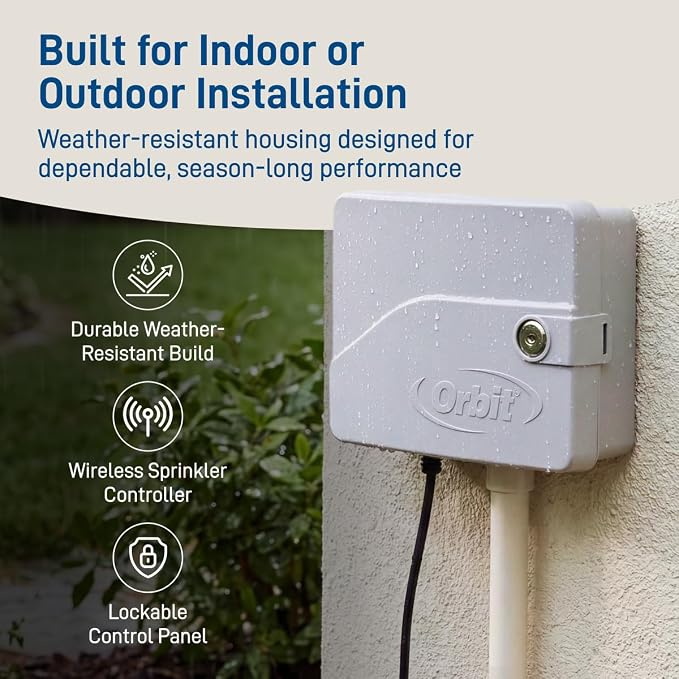 Orbit B-hyve Smart Indoor/Outdoor Sprinkler Controller - 6-Zone - App Controlled Smart Controller with Custom Irrigation Schedules - Weatherproof Multi-Zone Sprinkler System - 57946