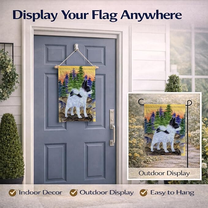 Caroline's Treasures SS8194GF Papillon Garden Flag Mailbox Flag Decorative Yard Flag Banner Outside Patio Artwork Yard Flower Beds, Garden Size, Multicolor