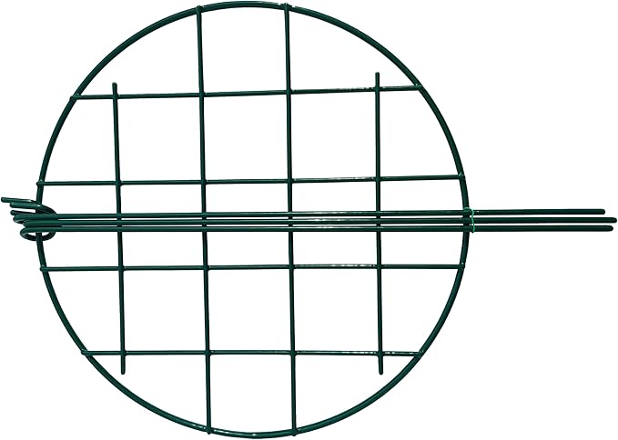 10 Pack 12 x 16 inch Poeny Cage Grow Through Grid Plant Brace Flower Support Rings,Round Metal Plant Stakes Rings, Strong Large Garden Supports for Flowers, Peonies, Rose, Lily