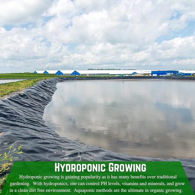 Farm Plastic Supply Dura-Smooth Hydroponics Plastic Liner 20 mil Black/White - Hydroponic Growing Kit, Hydroponic Liner, Hydroponics, Hydroponic Growing, Pond Liner, Durasmooth (6' x 125')