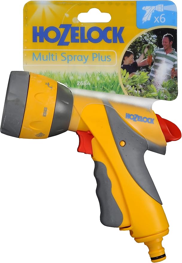 HOZELOCK - Multi-Jet Spray Gun Plus : Ideal for Daily or Intensive Use, Multi-task Gun, Ergonomic, Easy-to-use, Lockable and Flow-controlled: 6 Spray Patterns [2684P0000]