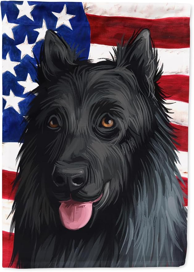 Caroline's Treasures CK6592GF King Shepherd American Flag Garden Flag Mailbox Flag Decorative Yard Flag Banner Outside Patio Artwork Yard Flower Beds, Garden Size, Multicolor