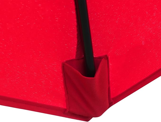 Sunnyglade 7.5' Patio Umbrella Outdoor Table Market Umbrella with Push Button Tilt/Crank, 6 Ribs (Red)