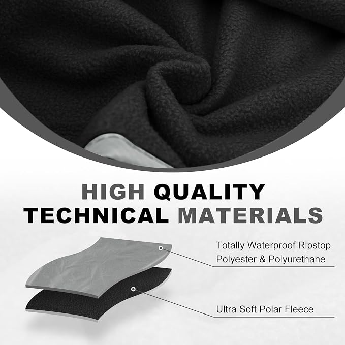 Large Waterproof Outdoor Picnic Blanket 80"x 58" | Windproof Lightweight Stadium Blanket, Packable, Stay Dry and Comfortable for Camping, Sports, Travel - Grey
