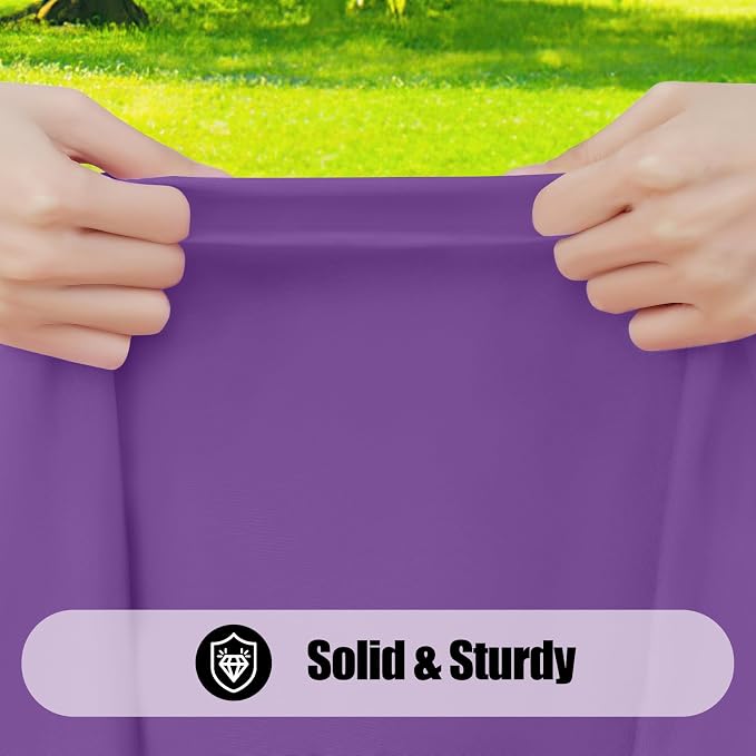 Smiry 6 Pack Rectangle Picnic Table Cloth, Waterproof Elastic Fitted Tablecloths, Washable Polyester Rectangular Patio Table Cover for Camping, Indoor and Outdoor (Purple, 30"x72")