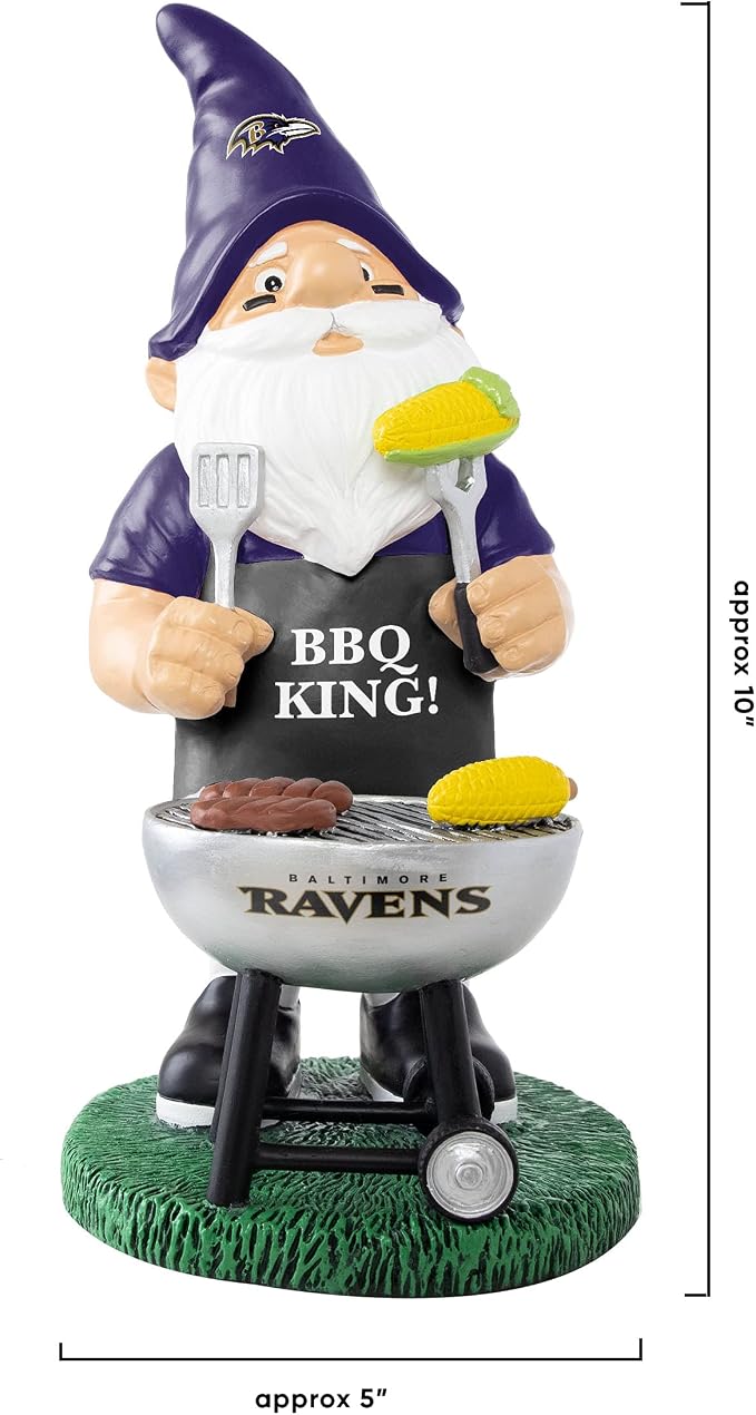 FOCO NFL Unisex-Adult NFL Team Logo Grill Garden Statue Outdoor Gnome 10"
