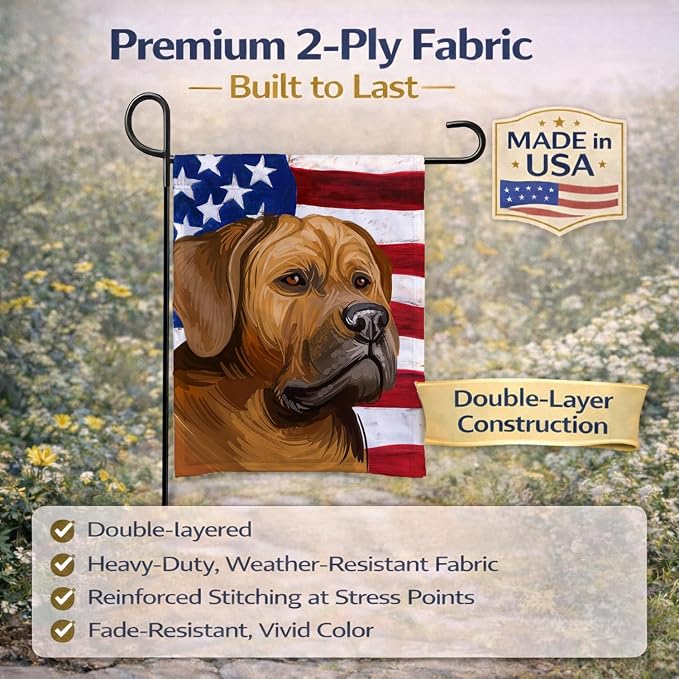 Caroline's Treasures CK6741GF Tosa American Flag Garden Flag Mailbox Flag Decorative Yard Flag Banner Outside Patio Artwork Yard Flower Beds, Garden Size, Multicolor