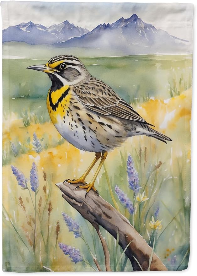 Caroline's Treasures Wyoming Western Meadowlark Garden Flag Mailbox Flag Decorative Yard Flag Banner Outside Patio Artwork Yard Flower Beds, Garden Size, Multicolor