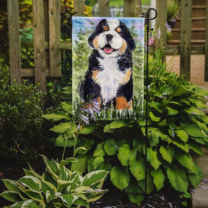 Caroline's Treasures SS8750GF Bernese Mountain Dog Garden Flag Mailbox Flag Decorative Yard Flag Banner Outside Patio Artwork Yard Flower Beds, Garden Size, Multicolor