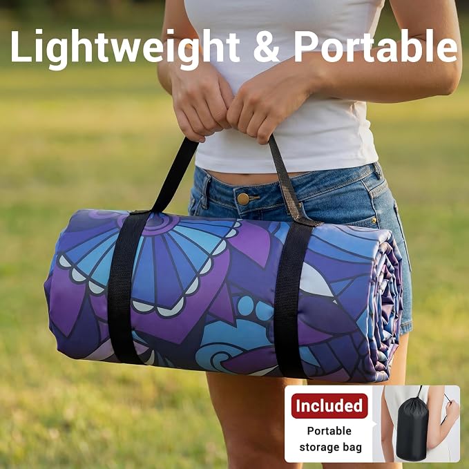 60x80" Picnic Blankets Outdoor XL Giant Waterproof Sandproof Beach Blanket Lightweight Foldable Camping Sand Mat Summer Glamping Camp Equipment Gifts Travel Trailer Hawaii Vacation Accessories
