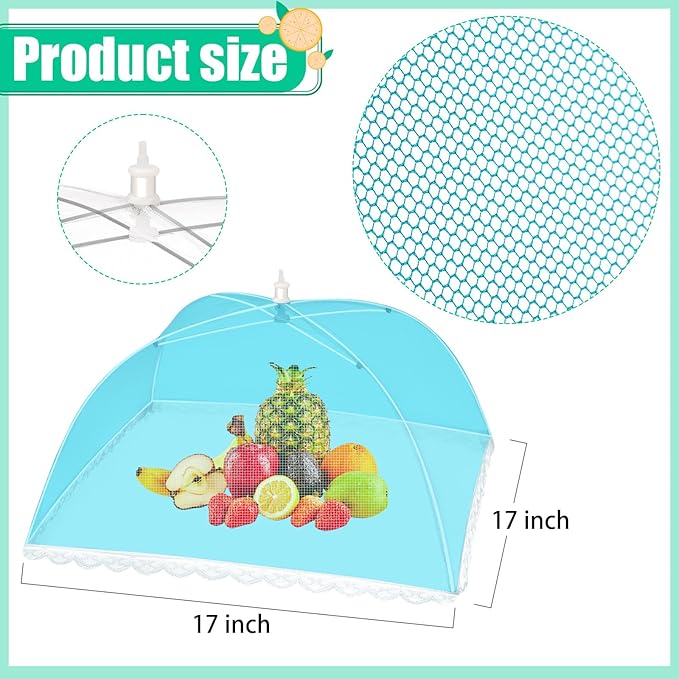 10 Pack Food Cover Tents, Pop-Up Food Tents, Foods Covers for Outdoors, Foods Mesh Cover, Reusable and Collapsible Outdoor Picnic Covers Net,Suit for Parties Picnics,BBQs, Fruit