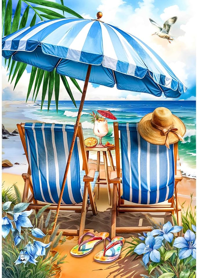Briarwood Lane Beach Chairs House Flag