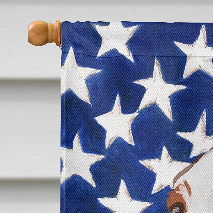 Caroline's Treasures CK6753CHF Welsh Springer Spaniel American Flag House Flag Large Porch Sleeve Pole Decorative Outside Yard Banner Artwork Wall Hanging, Polyester, House Size, Multicolor