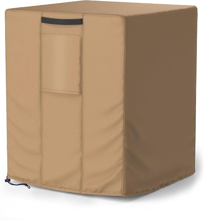 Mrrihand Central Air Conditioner Cover for Outside Units Waterproof Heavy Duty AC Unit for Outdoor Large AC Cover for Winter (38"X38"X40")-Brown