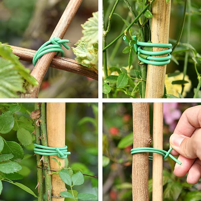PGarden-EZ Green Soft Twist Tie Tomato Plant Tie TPR Garden Supply, for Supporting Plants and Home Organizing (328 feet/100 Meters)