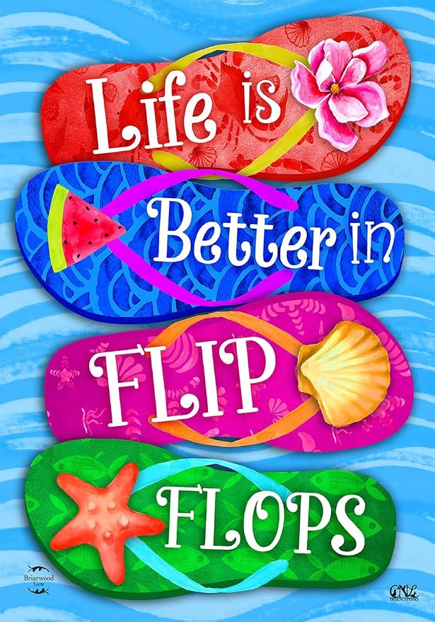 Better In Flip Flops Summer Double-Sided House Flag 28" x 40" Briarwood Lane