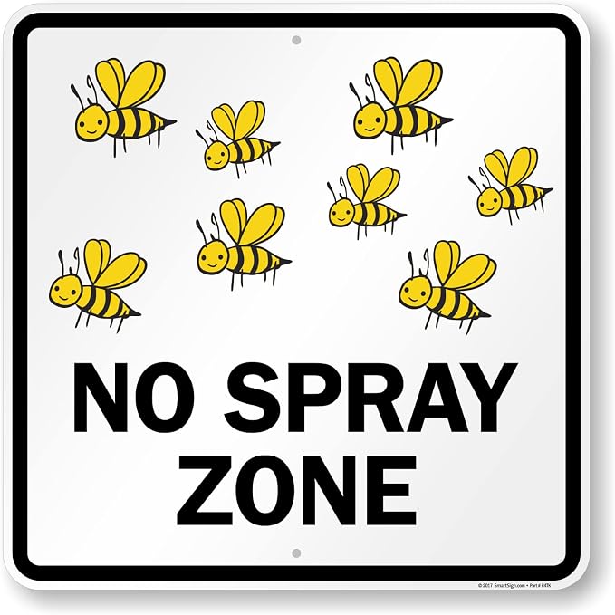 SmartSign 24 x 24 inch “No Spray Zone” Metal Sign with Pre-Cleared Holes, 80 mil Laminated Rustproof Aluminum, Black and Yellow, Made in USA