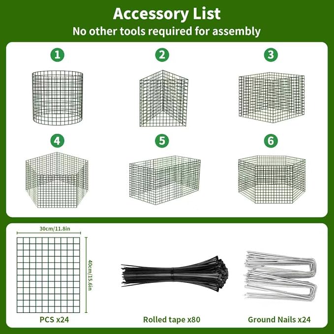 8 Packs Round Plant Protector from Animals,Metal Wire Mesh Garden Plant Cages for Outdoor Gardening Supplies, Garden Protection Rabbits Chickens Ducks for Vegetables, Flowers, Shrubs (16'' x 12'')