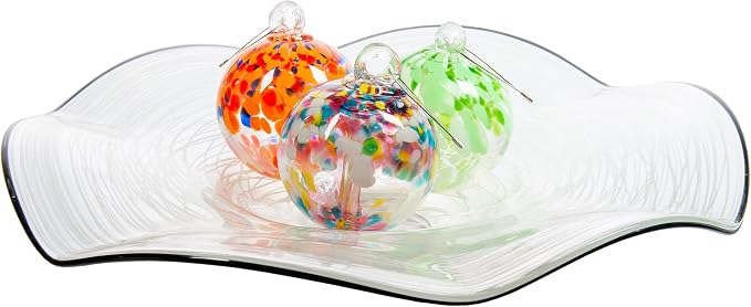 Dale Tiffany Hand Blown Glass, 4" Diameter Spring, Tree of Life Collection, Witch Globe Hanging Garden Indoor/Outdoor Decorative Ornament Gazing Ball