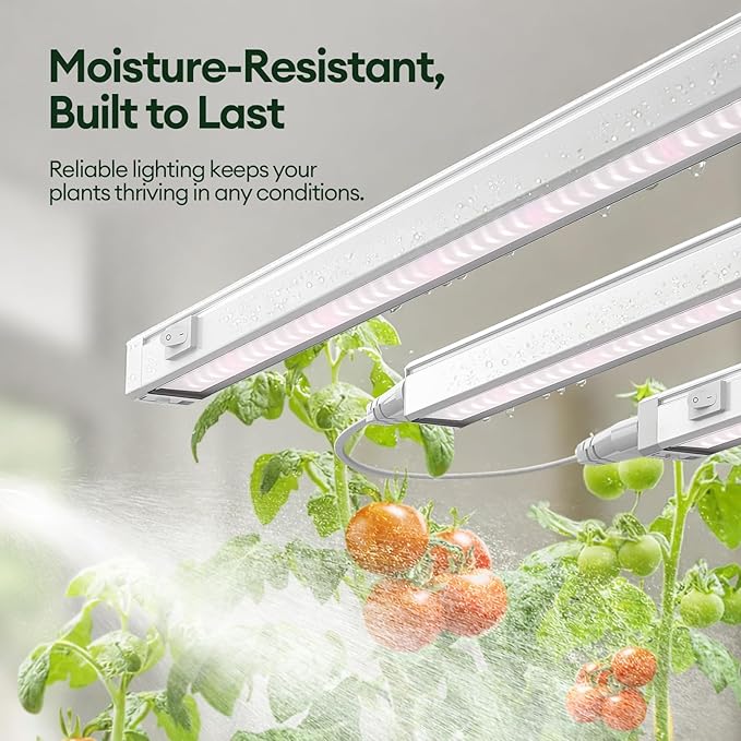 Maygrove Grow Lights for Indoor Plants, Tunable Spectrum 1FT LED Growing Lamp 28W (4 x 7W), T5 Grow Light Strip for Seed Starting, Vegetables, Linkable, White, 4-Pack
