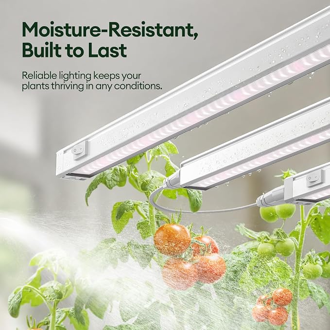 Maygrove Grow Lights for Indoor Plants, Tunable Spectrum 2FT LED Growing Lamp 28W (4 x 15W), T5 Grow Light Strip for Seed Starting, Vegetables, Linkable, White, 4-Pack