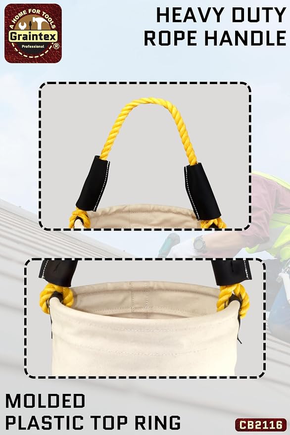 Graintex CB2116 Utility Canvas Bucket Leather Bottom