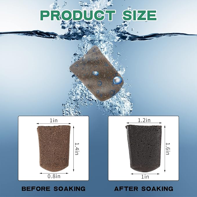 Amyhill Hydroponic Sponges Grow Starter Pods Organic Growth Sponge Starter Plugs for Plant Cloning Growing (100 Pieces)