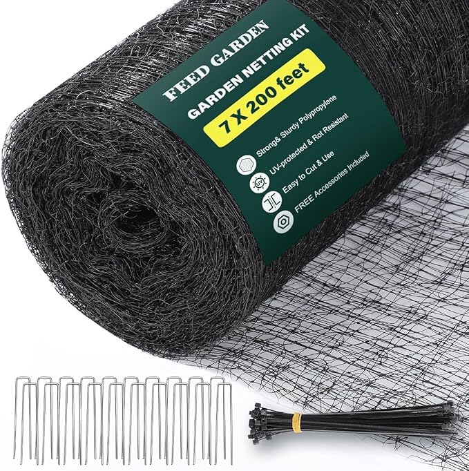 FEED GARDEN Deer Fence Netting&Plant Support Bundle