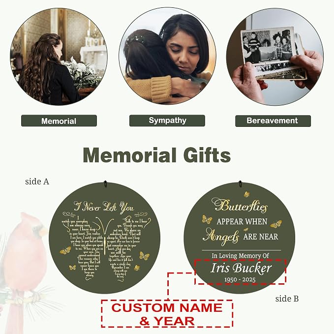 ASTARIN Memorial Wind Chimes Personalized, Bereavement Gift Ideas for Sympathy Loss of Lover Mother Father, 36 inch Deep Tone Wind Chimes Patio Decoration, in Memory of Loved One Gift(Made in Texas)