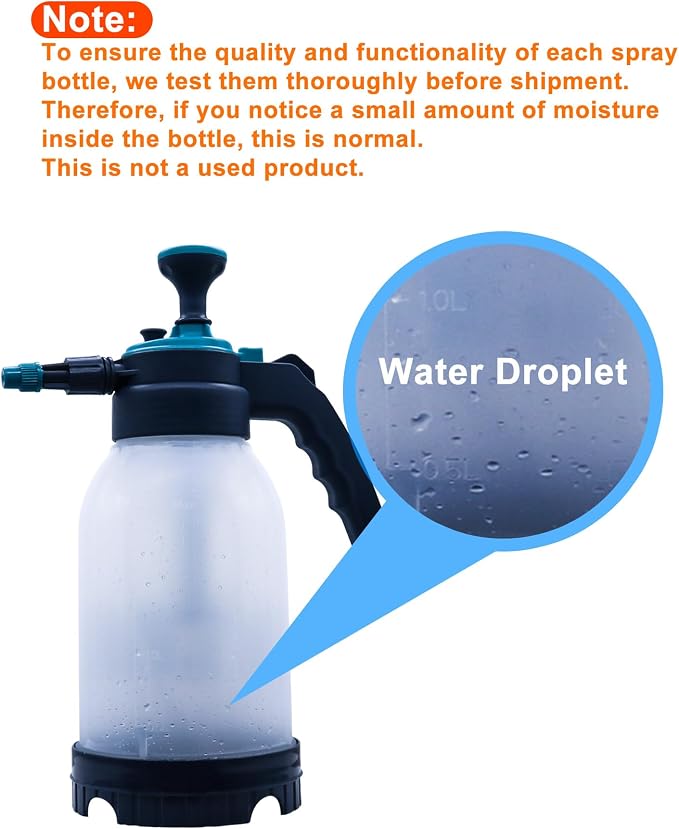 0.5 Gallon Garden Pump Sprayer, Hand Held Garden Sprayer, Water Spray Unit with Adjustable Nozzle and Extra Extended Spray