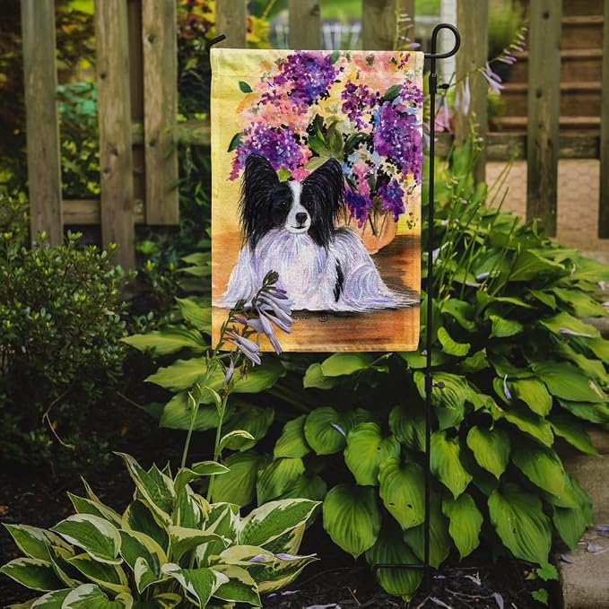 Caroline's Treasures SS8288GF Papillon Garden Flag Mailbox Flag Decorative Yard Flag Banner Outside Patio Artwork Yard Flower Beds, Garden Size, Multicolor