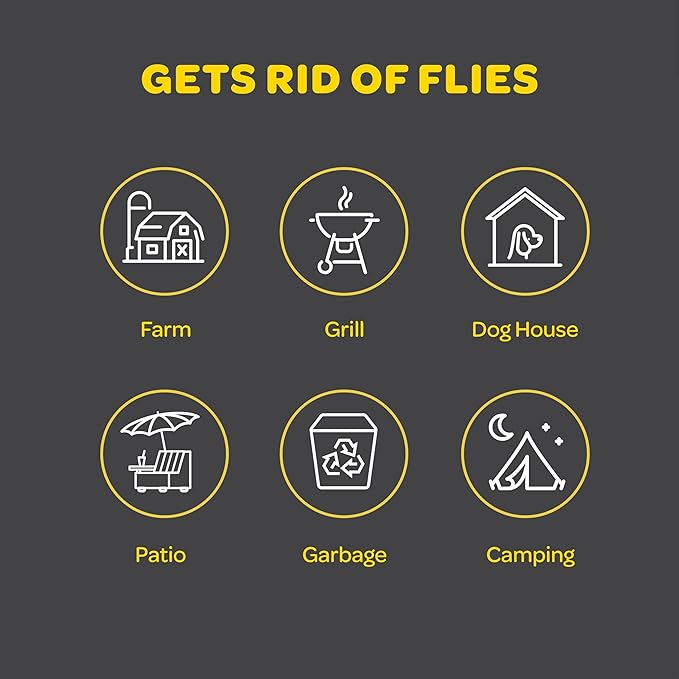 Outdoor Fly Trap [Set of 3] Fly Traps with Dissolvable Non-Toxic Bait - Fly Repellent for Outdoor Use Only - Controls Flies for Patios, Barns, Ranches Etc. Hanging Fly Traps with Tie Included