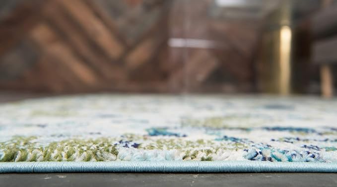 Unique Loom Chromatic Collection Area Rug - Champagne (5' 1" x 8' Rectangle, Light Blue/ Blue)