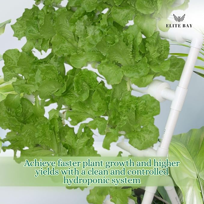 Hydroponic Plant Growing System 36 Pod– PVC Vertical Garden Kit | Sponges, AU/US Plug.
