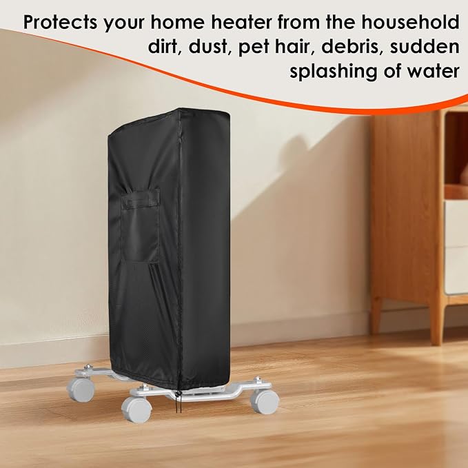 Portable Heater Cover for Eueiriup 15.83" Electric Wall Heater, Waterproof Baseboard Heaters Covers for Indoor Outdoor Use -16"L x 4"W x 22"H, Black