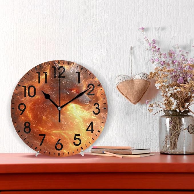 ALAZA Home Decor Fox Magic Stylish Round Acrylic 9.84 Inch Wall Clock Non Ticking Silent Clock Art for Living Room Kitchen Bedroom
