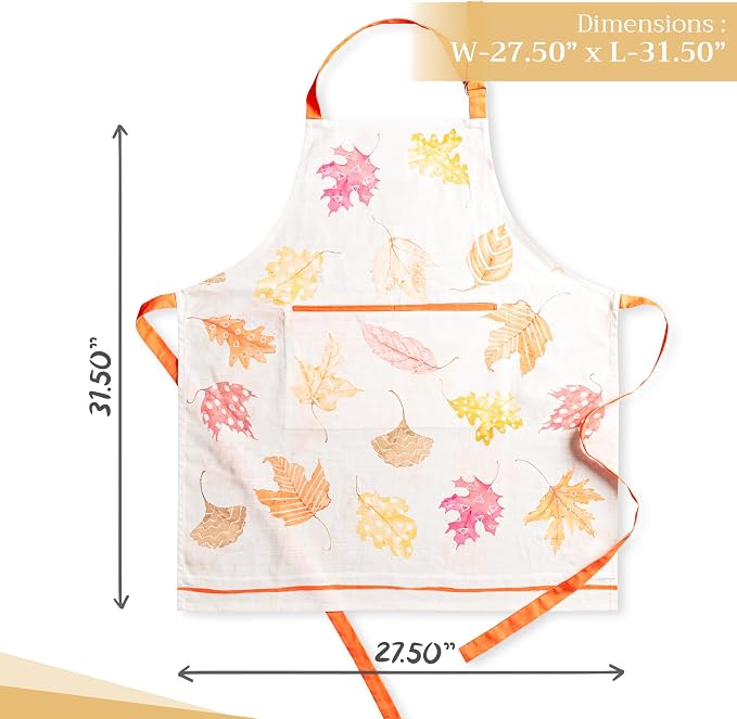 Maison d' Hermine Aprons for women with Pocket 100% Cotton (27.50"x31.50") | Adjustable Neck Strap & long ties Apron Men Chef Wedding Cooking Gardening Server Maid