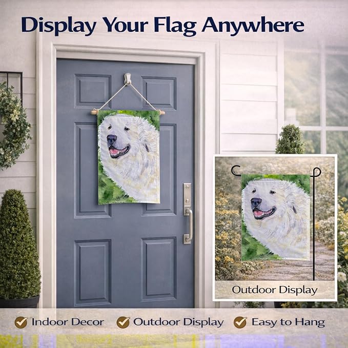 Caroline's Treasures SS8981GF Great Pyrenees Garden Flag Mailbox Flag Decorative Yard Flag Banner Outside Patio Artwork Yard Flower Beds, Garden Size, Multicolor