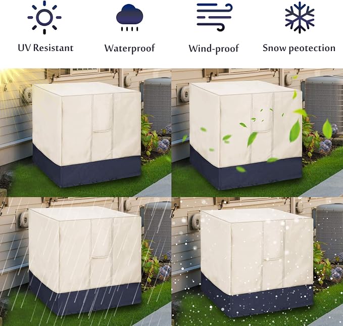 Air Conditioner Cover for Outside Units, AC Cover for Outdoor Central Unit Square Fits up to 24 x 24 x 30 Inches