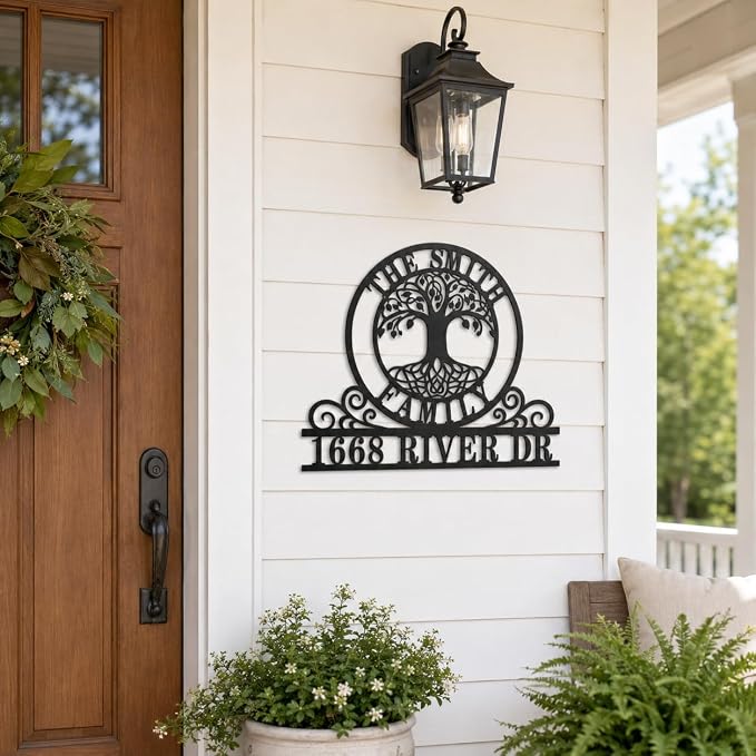 Personalized Address Sign, Personalized House Numbers, Custom Metal House Sign, Metal Address Sign, Custom House Number Sign, Address Plaques for House Numbers, House Number Plaque(A)