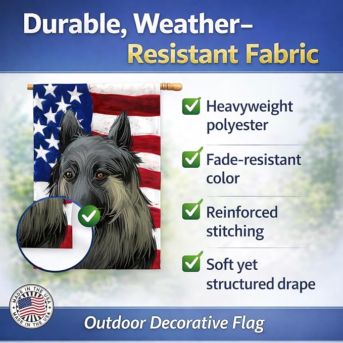 Caroline's Treasures CK6707CHF Shiloh Shepherd Dog American Flag House Flag Large Porch Sleeve Pole Decorative Outside Yard Banner Artwork Wall Hanging, Polyester, House Size, Multicolor