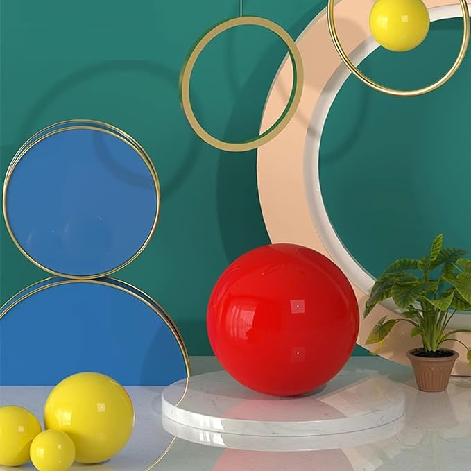 Gazing Globe Decor Ball, Hollow Gazing Ball, Seamless Stainless Steel Polished Reflective Smooth Mirror Garden Sphere Globe, Props of Photography, Garden Home Decor (Yellow, Dia: 8 inch/20cm)