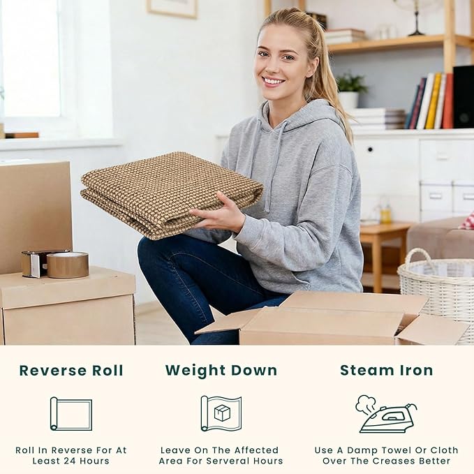 KOZYFLY Boho 2.5'x18' Runners Rugs for Hallway, Extra Long Washable Runner Rug, Woven Non Slip Kitchen Runner, Cotton Entryway Rug, Floor Carpet for Entry, Aisle, Hall, Orange Beige/Tan/Brown