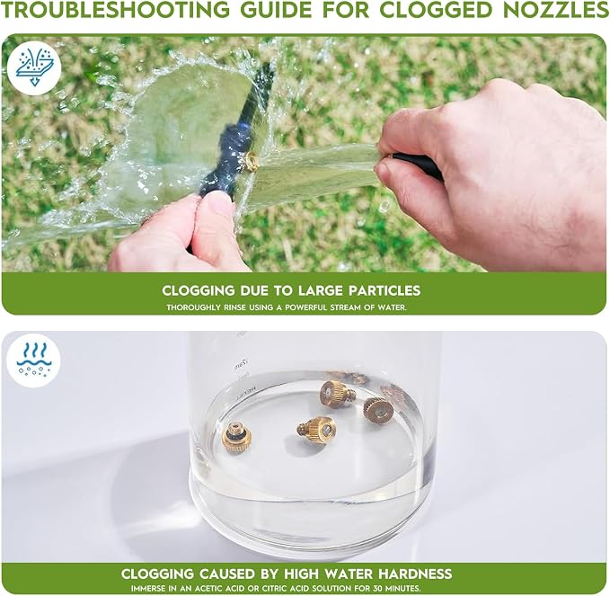 Funpynani 75FT Outdoor Misting Cooling System‌ - Patio Garden Kit with ‌Brass Nozzles & UV Tubing‌, DIY Install for ‌Pool, BBQ, Greenhouse‌, Water-Saving High Pressure Cooler