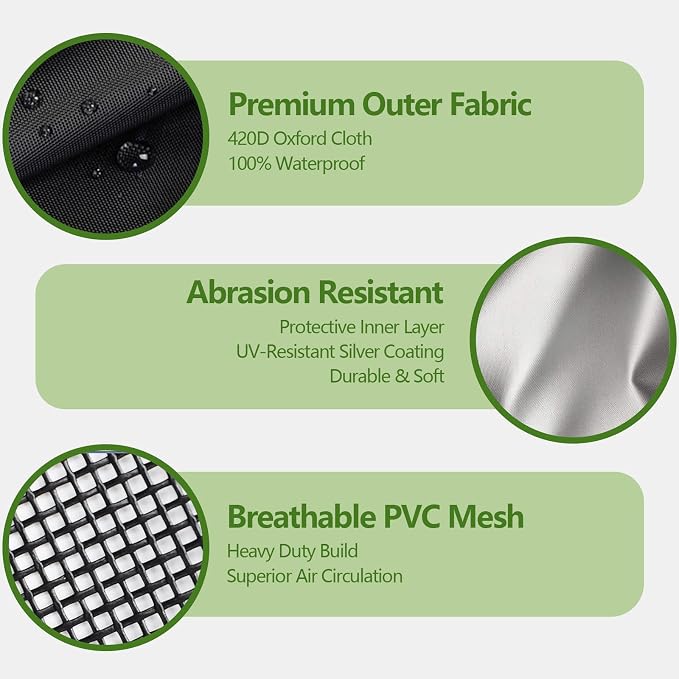 2 in 1 Full Mesh Air Conditioner Cover with Roll-Up Waterproof Top-Heavy Duty 420D Oxford, Breathable Outdoor AC Unit Defender for All Season, Anti-UV, Windproof, Easy Install, 30"W x 30"D x 32"H